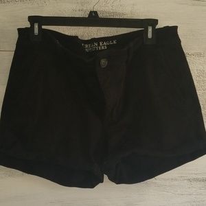 American Eagle Black Twill Midi Shorts